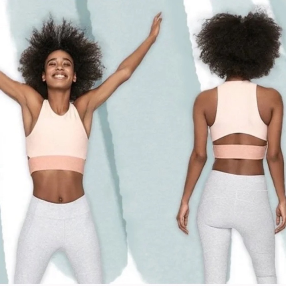 Outdoor Voices Tri Tone Slashback Crop Tank